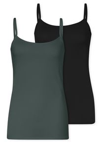 Schiesser Hemd Modal Essentials Spaghetti-bandjes, single jersey, temperatuurregulerend (Set van 2) dames spaghettitops maat 38 zwart