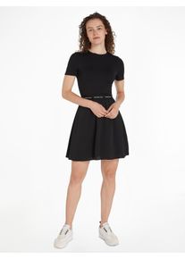 Calvin Klein Skaterjurk LOGO ELASTIC SHORT SLEEVE DRESS dames jurken maat XXL (44) zwart