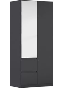 Rauch Draaideurkast Kledingkast met spiegel garderobe MAINZ greeploos front met spiegel, buitendeuren met push-to-openfunctie kledingkasten grijs