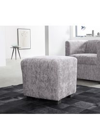 Inosign Hocker Bob hockers maat Chenille zilver(kleur)