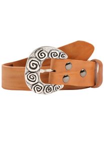 RETTUNGSRING by showroom 019° RETTUNGSRING by showroom 019° Leren riem met verwisselbare sluiting "steek krul" unisex riemen maat 100 bruin