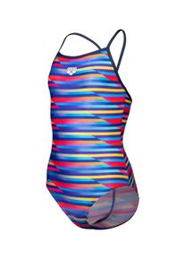 arena Badpak arena Performance meisjes racing stripe light drop rug zwempak meisjes badpakken maat 116 blauw