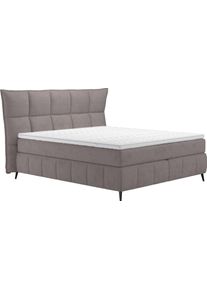 COTTA Boxspring Sarah inclusief topper, 2 matraskernen, hardheden h2, h3 of h4 boxsprings maat Fijne structuurstof grijs