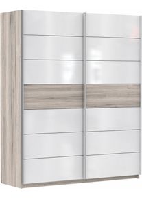 FORTE Zweefdeurkast Rondino met witte hoogglans afwerking zweefdeurkasten beige