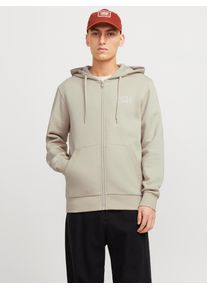 Jack & Jones Jack & Jones Capuchonsweatvest JJECORP LOGO SWEAT ZIP HOOD heren sweatvesten maat M grijs