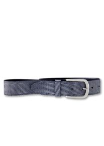 Bernd Götz BERND GÖTZ Leren riem met fijne rasterdruk dames brede riemen maat 110 blauw