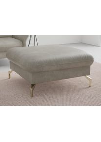 Sit & More sit&more Hocker Fashion met binnenvering, met gesatineerde nikkel poten hockers maat Luxe-microvezel met embossing grijs