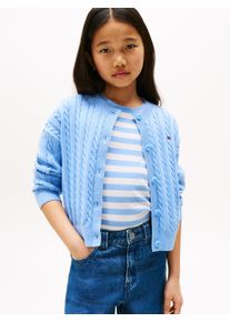 Tommy Hilfiger Vest CABLE CARDIGAN voor kinderen tot 16 jaar, met kabelpatroon meisjes vesten maat 3 (98) blauw