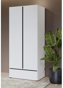 Home Affaire Draaideurkast Cross, moderne greeploze kledingkast Lingeriekast met lade, garderobe, deuren kledingkasten wit
