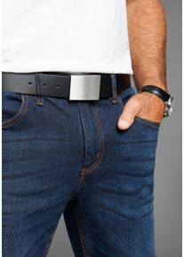 MAN'S WORLD Man's World Koppelriem met tijdloze matte zilverkleurige gesp tot maat 135 - nieuw heren riemen maat 115 zwart