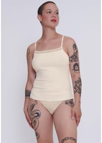 Sloggi Top met spaghettibandjes GO Ribbed Spaghetti Top met fijne tonale strepen dames spaghettitops maat S beige