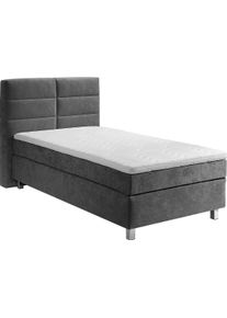 WESTFALIA Polsterbetten Boxspring naar keuze met topmatras van koudschuim boxsprings maat Micro-velours grijs