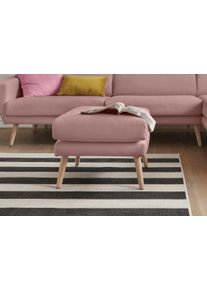 OTTO Hocker Bille met eiken poten, design by morten georgsen hockers maat Luxe-microvezel zacht roze