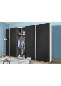 wimex Zweefdeurkast Level by fresh to go met glazen deuren en synchroon openen zweefdeurkasten wit