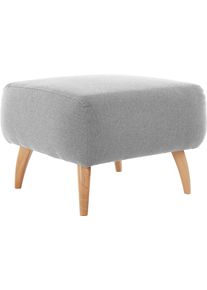 Home Affaire Hocker Baggio met houten voetjes hockers maat Fijne structuurstof grijs
