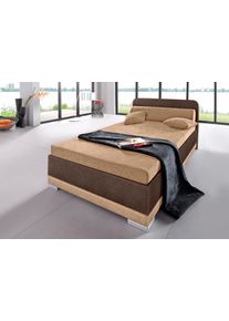 Maintal Gestoffeerd bed Naar keuze met matras en praktische bedlade bedden maat Micro-velours bruin