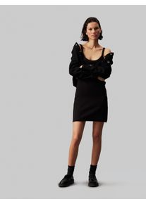 Calvin Klein Jurk met bandjes WOVEN LABEL RIB TANK DRESS dames jurken maat XS (34) zwart