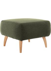 Home Affaire Hocker Baggio met houten voetjes hockers maat Fijne structuurstof groen