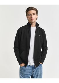 Gant Sweatvest REG SHIELD FULL ZIP SWEAT met logoborduursel op borsthoogte unisex sweatvesten maat M zwart