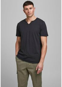 Jack & Jones Jack & Jones T-shirt SPLIT NECK TEE heren t-shirts maat S zwart