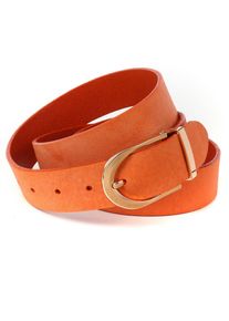 Anthoni Crown Leren riem Plantaardig gelooide riem van rundleer dames brede riemen maat 100 oranje