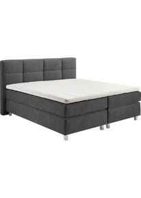 WESTFALIA Polsterbetten Boxspring naar keuze met topmatras van koudschuim boxsprings maat Micro-velours grijs