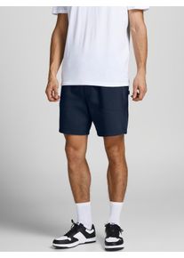 Jack & Jones Jack & Jones Sweatshort JPSTGORDON met elastische band effen, modieus, regular fit, geweven stof heren sportshorts maat M blauw