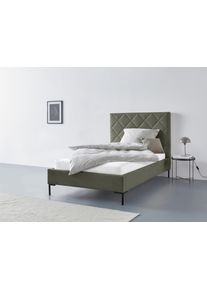 Home Affaire Gestoffeerd bed CHARLOTT Modern bekleed bed met of zonder lattenbodem bedden maat Structuurstof groen