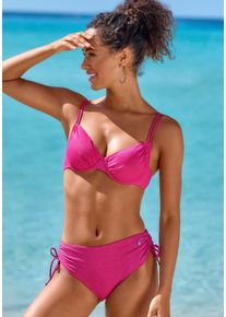Lascana Bikinibroekje Glitter opzij aan te passen dames bikinibroekjes maat 34 roze