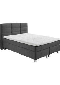 WESTFALIA Polsterbetten Boxspring naar keuze met topmatras van koudschuim boxsprings maat Micro-velours grijs