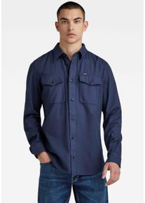 G-Star Raw Jeans overhemd Marine Slim met klepzakken heren denim overhemden maat S blauw