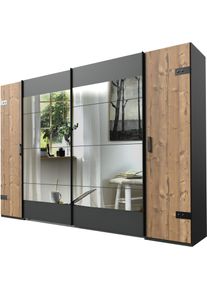 wimex Schuifdeurkast Stockholm, slaapkamerkast met industriële look, rustieke uitstraling zweefdeurkasten grijs