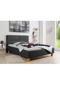 Maintal Gestoffeerd bed Derryville Zijkanten van het bed zelf te monteren, zonder bedkist bedden maat Structuurstof (100% polyester) grijs