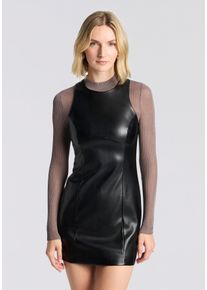HUGO Blue Mini-jurk Koeklus getailleerd, leerlook dames jurken maat 34 zwart