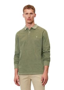 Marc O'Polo Marc O'Polo Poloshirt met lange mouwen in washed-look heren lange mouwen maat L groen
