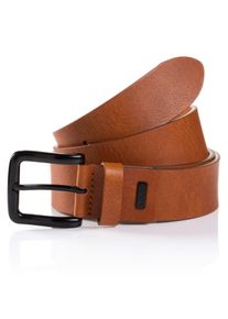 MONTI Leren riem Genova met gekleurde randen, lichte vintage-look heren riemen maat 85 bruin
