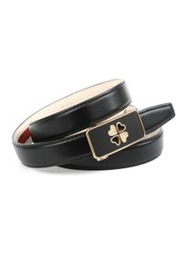 Anthoni Crown Leren riem Leren riem met automatische gesp in zwart dames brede riemen maat 100 zwart