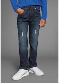 Kidsworld Stretch jeans , Straight-fit jeans met Distroy-effecten jongens jeans maat 152 blauw
