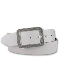 Bernd Götz BERND GÖTZ Leren riem met rechthoekige gesp unisex riemen maat 100 beige