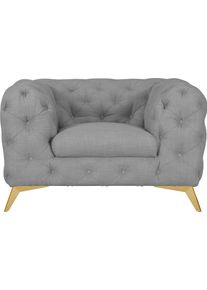 Home Affaire Chesterfield-fauteuil Glynis Fauteuil luxueuze capitonnage, moderne chesterfield look, kleur van de poten ter keuze fauteuils maat