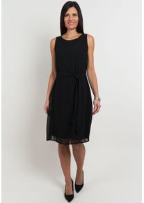 Seidel Moden Chiffon jurk met stoffen riem, made in germany dames chiffon jurken maat 42 zwart
