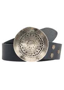 RETTUNGSRING by showroom 019° RETTUNGSRING by showroom 019° Leren riem met verwisselbare sluiting "sluiting rond golf" unisex riemen maat 100 blauw