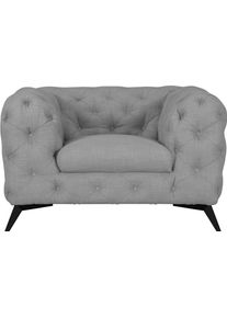 LEONIQUE Chesterfield-fauteuil Glynis Fauteuil luxueuze capitonnage, moderne chesterfield look, kleur van de poten ter keuze fauteuils maat Structuur