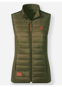 Dames Licht gewatteerde bodywarmer in olijf ,maat 36, WITT, 100% Polyester