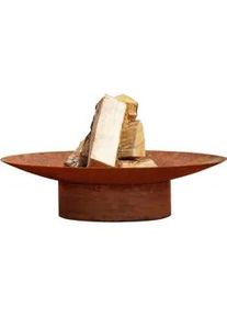 Ambia Garden Feuerschale , Rostfarben , Metall , 58x13.6x58 cm , Handmade in Europe, Made in Europe, Grüner Punkt , abnehmbare Standfüße, hitzebeständig , Freizeit & Co, Haus & Garten