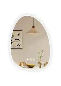 Emke Badspiegel mit Beleuchtung , Anti-Beschlag 65/45/3 cm , Weiß , Glas , Oval , 45x2.9x65 cm , Badezimmer, Badezimmerspiegel, Badspiegel