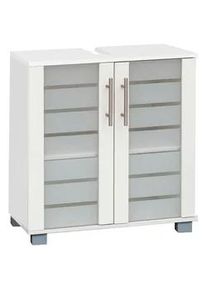 Schildmeyer Mid.you Waschbeckenunterschrank , Weiß , Metall , 1 Fächer , 59.8x62.4x32.6 cm , Made in Germany , stehend , Badezimmer, Badmöbel, Waschbeckenunterschränke