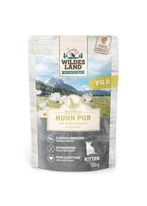 12x100 g Wildes Land Kitten Huhn PUR mit Distelöl