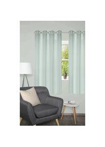 Home Basics , Vorhang »BENOGA 2er SET« Ösen 2 Stk. tlg. SET, Ösenschal, Uni, Dekostruktur , mint , Obermaterial: 100% Polyester , 175 cm