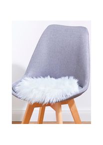 ANDIAMO , Stuhlkissen »Stuhlauflage Ovium« Sitzauflage, rund, Ø 34 cm, Kunstfell, waschbar, 4er Set , weiß + Felloptik unifarben , Obermaterial:...
